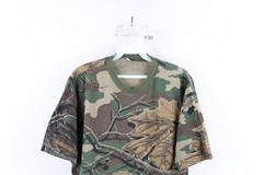 Vintage 90s Streetwear Mens Large Faded Woodland Plus Camouflage T-Shirt USA