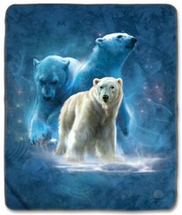 Mountain White Polar Bear Collage Arctic Blue Cotton Animal T-Shirt Adult S-3X