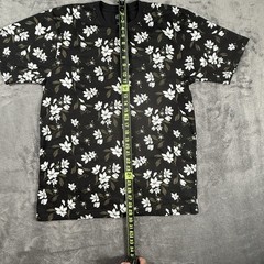 CSG Black Floral Print T Shirt Mens Large Cotton Short Sleeve Graphic Tee
