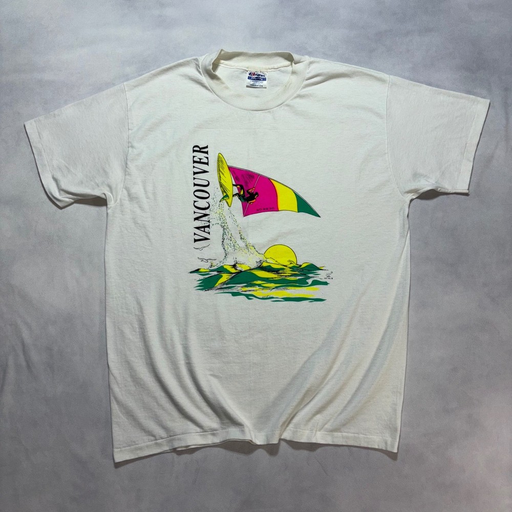 Vintage 80’s Vancouver Wind Surfing T-Shirt Large Single Stitch Surf Made in USA