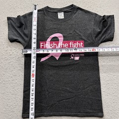 Breast Cancer Awareness Finish the Fight Jerzees Men’s Small Gray T-Shirt