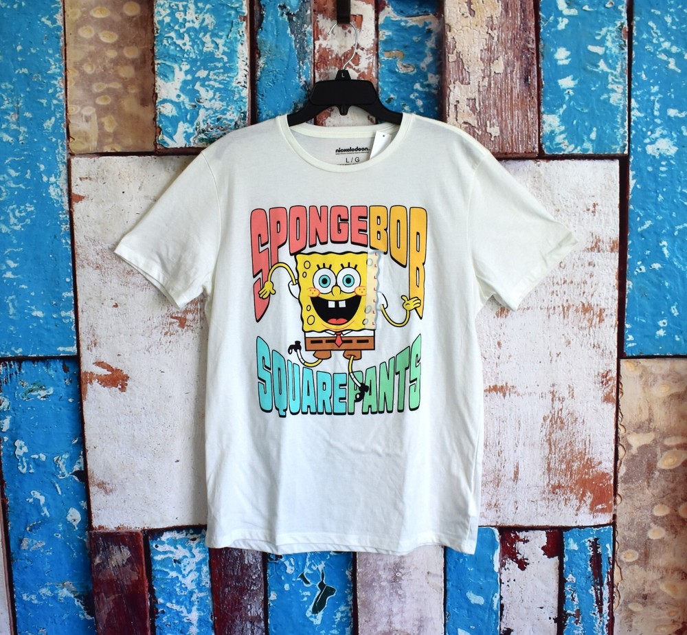 Unisex Old Navy SpongeBob SquarePants T-Shirt Short Sleeve LARGE Sea Salt NEW
