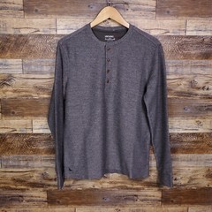 UNTUCKit Shirt Men Small Gray Henley Casual Comfort Cozy Warm 4 Button Urey NEW