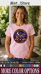 Halloween Raccoon Shirt, Cute Witch Hat Pumpkin Spooky Tee