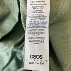 Asos Design Long Sleeve T Shirt Mens Size 2XL Green Stretch Crew Neck