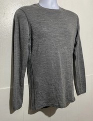 Meriwool Layers 250G Grey Merino Wool Base Layer Long Sleeve Shirt Grey Mens M
