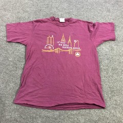 Vintage Oneita Shirt Mens Large Purple Big Apple Biathlon Tee New York 1996