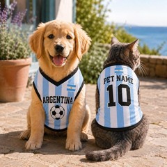 Custom Dog Soccer Jersey, Personalized Pet Football Shirt with Name Number