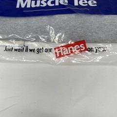 Hanes Muscle Tee Gray Light Steel Large 42-44 1998 15763 90% Cotton NOS