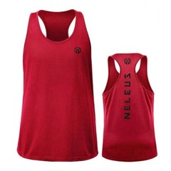 NELEUS ‘Dry Fit Logo Muscle’ Mesh Tank Top Men’s L Gym Workout Exercise Red NEW!