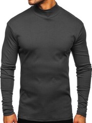Zonbailon men’s t-shirt high collar solid color warm bottomed shirt long sleeve