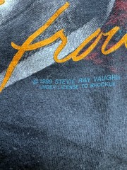 1989/90 Stevie Ray Vaughan Double Trouble Band SHIRT LARGE BROKUM 21×25″ IN STEP