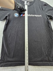 PUMA BMW Motorsport Shirt Mens Medium Black Graphic Racing Logo Cotton Jersey