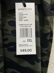 NEW Kenneth Cole Active T Shirt 2XL Green Camo Crew Neck Tech SS Tee NWT $49