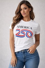 AMERICA 250th Anniversary T Shirt Adult Unisex S, M, L, XL, XXL. White. USA 🇺🇸