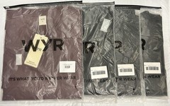 WYR WEAR Long Sleeve Shirt Lot Large L Cotton Egypt Black Merlot 4PC