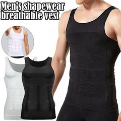 Men Slim Shirt Body Slimming Tummy Shaper Control Belly Underwear Vest Girdle US