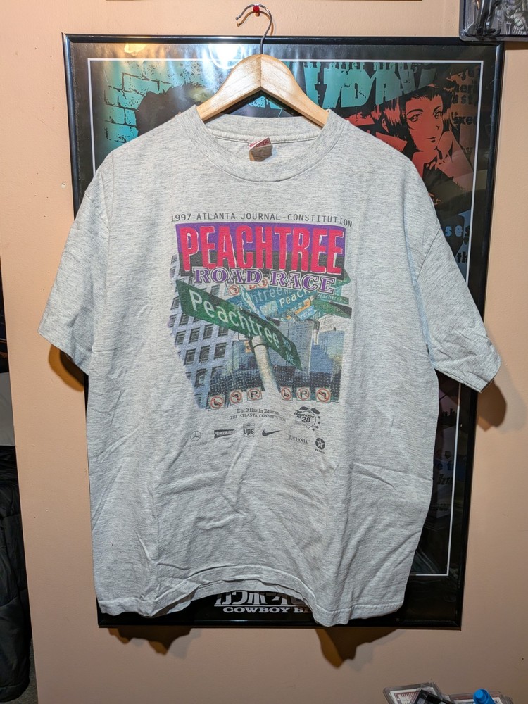 Vintage 90s Atlanta Track Club Peach Tree Road Race Marathon Shirt Size XL