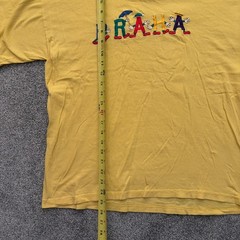 Yellow vintage 90s Prague Czech Republic embroidered graphic tee Size XL