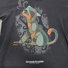 Karani-Art Shirt Mens Large Black San Miguel Dog Graphic Tee Mexico Souvenir