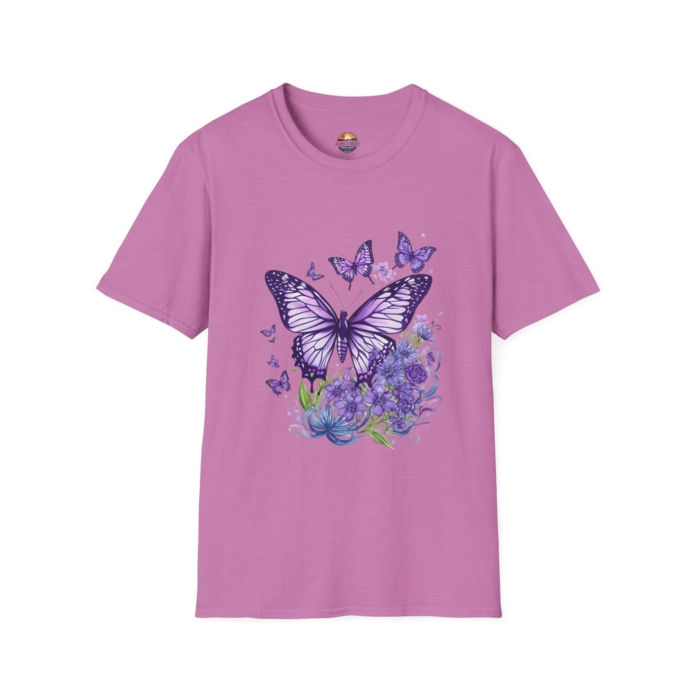 Butterfly Garden T-Shirt — Purple Monarch Floral Tee
