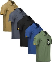Men’s Tactical Polo T-Shirt Quick Dry Combat Short Sleeve Team Work Casual Shirt