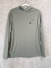 Panama Jack Mens Medium M Gray Hooded Sun Shirt Long Sleeve Graphic Surfing