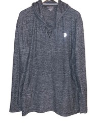 Reel Legends Men Large Hoodie Ultra Comfort L/S Performance Black Heather EUC