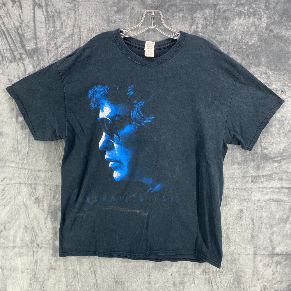 Ronnie Milsap 2017 Tour T-shirt Black 2 Sided Graphic Distressed Spots XL