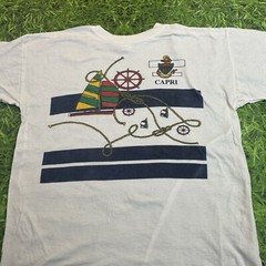 Isle of Capri Destination Tee Shirt Nautical Sailboats 100% Cotton Adult XL