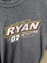 Ryan Racing 07 Dirt Track Racing T Shirt Large Gray Sponsor Graphic Tee