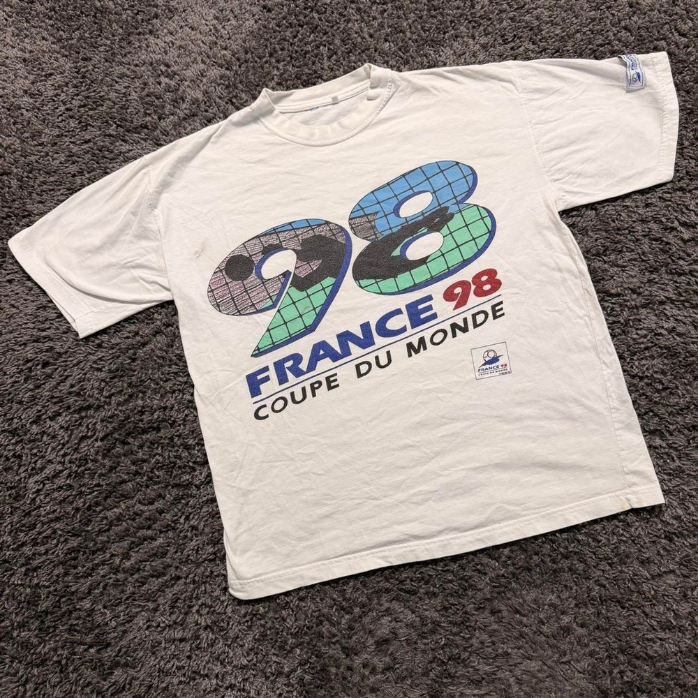Vintage 1998 France World Cup Soccer Coupe Du Monde World Cup T-Shirt Size M