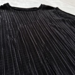 Japan Unbranded Issey Pleats Please Style Vintage Black Pleated T Shirt
