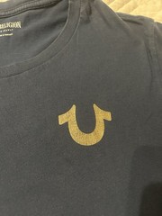 Men’s True Religion Black/Gold T-shirt Size Large See Pics