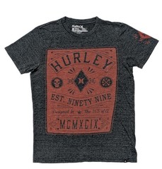 Hurley Tri-Blend Premium Fit T-shirt Soft Lightweight Graphic Tee – Grey- Size M