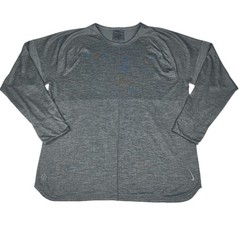 Nike Yoga Shirt Men 2XL Gray Heather Pullover Long Sleeve Dri Fit Crewneck XXL