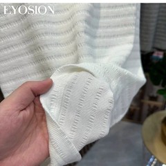 Summer Men Knitted Textured T-Shirt Slim Casual Solid O-Neck Short Sleeve Top