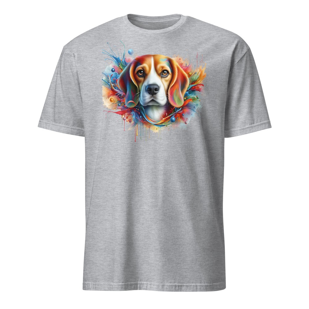 Colorful Beagle Unisex T-Shirt | Vibrant Paint Splashes | Unique Design!