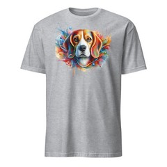 Colorful Beagle Unisex T-Shirt | Vibrant Paint Splashes | Unique Design!