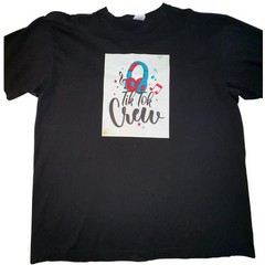 Shaka Active Tik Tok Crew Graphic T-Shirt Black Mens 2XL Short Sleeve Cotton Tee
