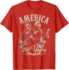 George Washington Lincoln Playing Guitar Abe Lincoln 250th T-Shirt