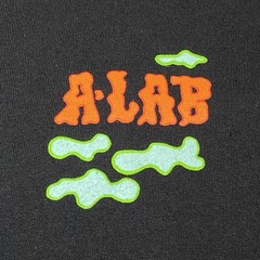 aLab T Shirt Black Large 100% Cotton Streetwear Bold Graphics Top Skate Rave o