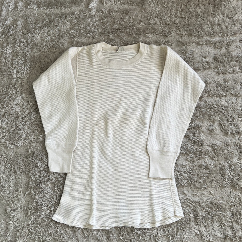 Vintage 50s Bodygard Thermal Waffle Knit Long Sleeve Shirt Small 34-36