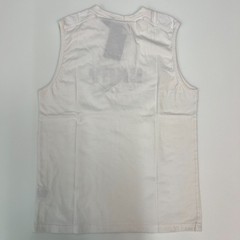 DKNY Jeans Muscle Tee Men S White V-Neck Distressed Graphic Logo VTG NWT