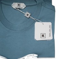 Kired by Kiton NWT Slate Blue Supima Crepe Cotton Short Sleeve T-Shirt S (48 IT)