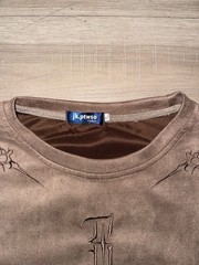 jk.ptwso Men’s Suede Texture Thorn Embroidery T-Shirt
