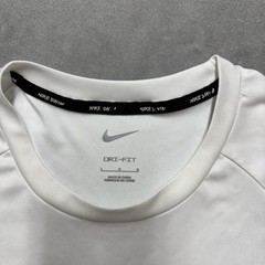 Nike Swim Dri Fit Size L White UPF 40+ Performance Shirt Short Sleeve Crew