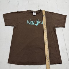 Fruit Of The Loom Shirt Mens Large Brown New York Graphic Tee Cotton Jersey