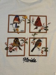 Vintage Support USA Florida Bird Print Sleep Shirt Nightgown OS Made USA