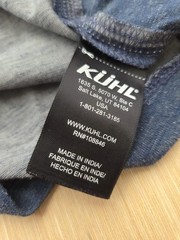 Kuhl Mens Long Sleeve Henley Shirt Blue Gray Cotton Thumbholes Size Small